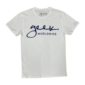 Fashion Geek Navy Worldwide Logo Tee