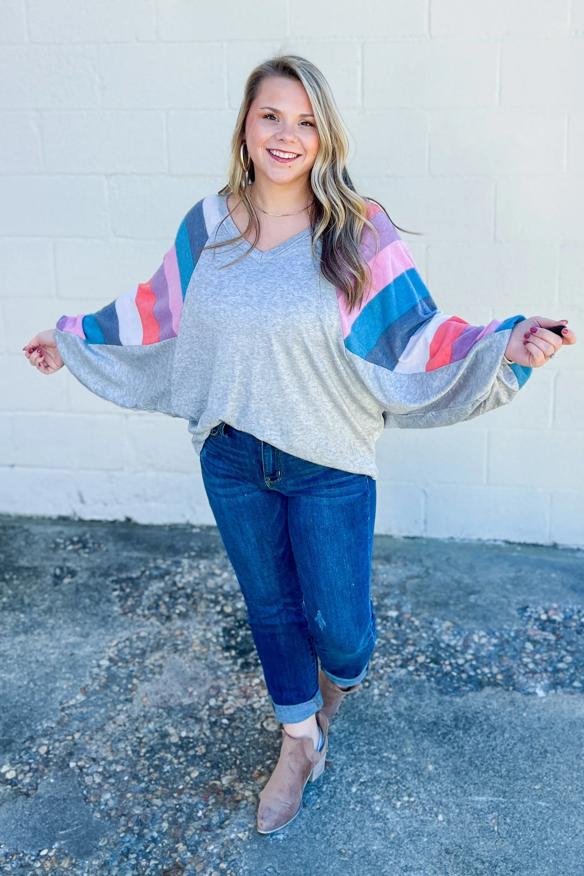 Forever On Your Mind Stripe Sleeve Top