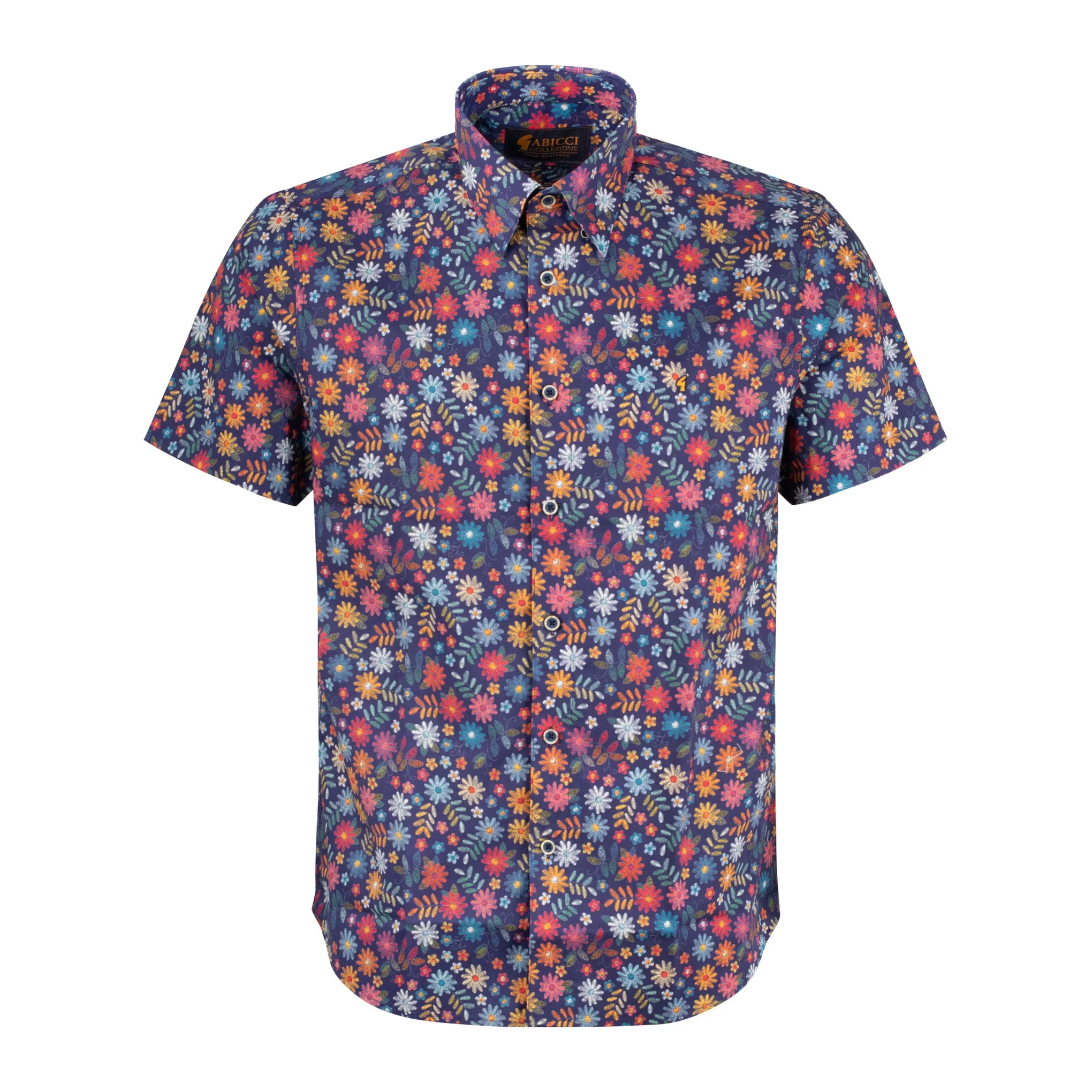 Gabicci Classic Floral Print Shirt Navy