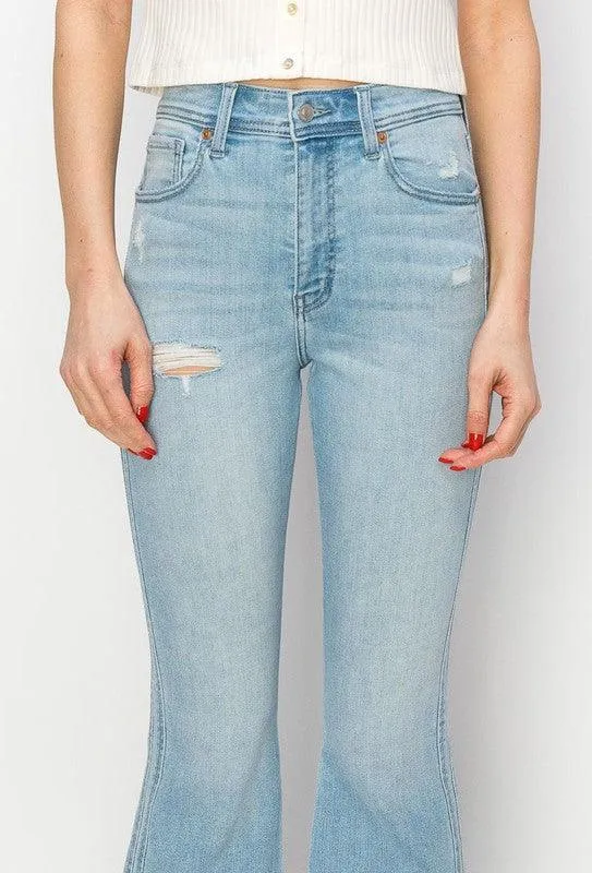 HIGH RISE CROP FLARE JEANS