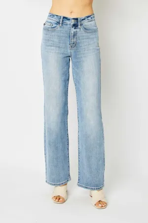 Judy Blue High Waisted Light Wash Straight Leg