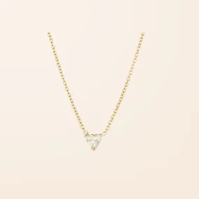 Lab Created Diamond 14K Gold Single Heart Necklace