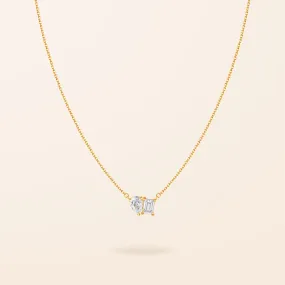 Lab Created Diamond 14K Gold Toi Et Moi Necklace