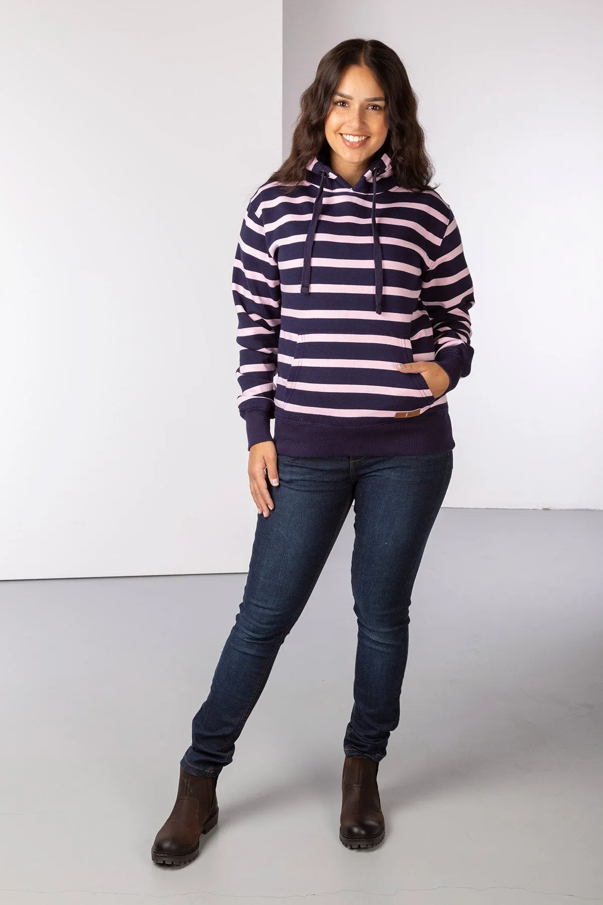 Ladies Lucy Striped Overhead Hoody