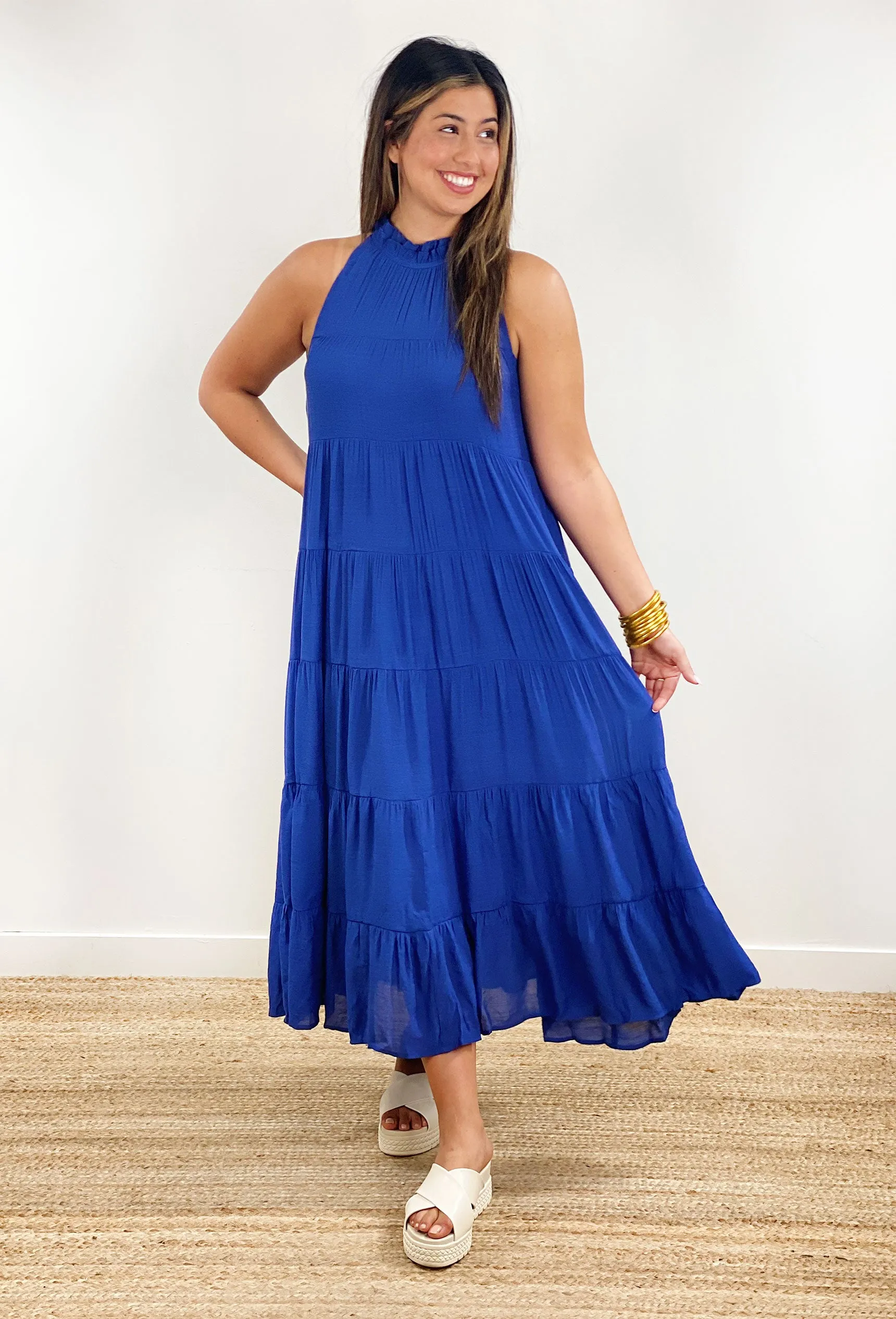 Lisbeth Navy Tiered Maxi Dress