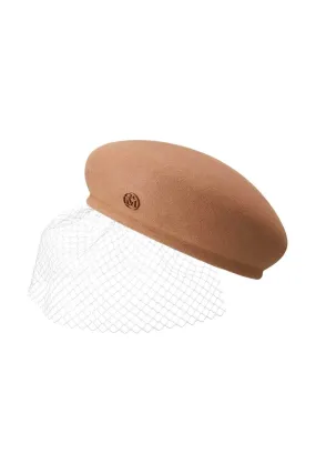 Maison Michel New Bonnie Veil Beret - True Camel