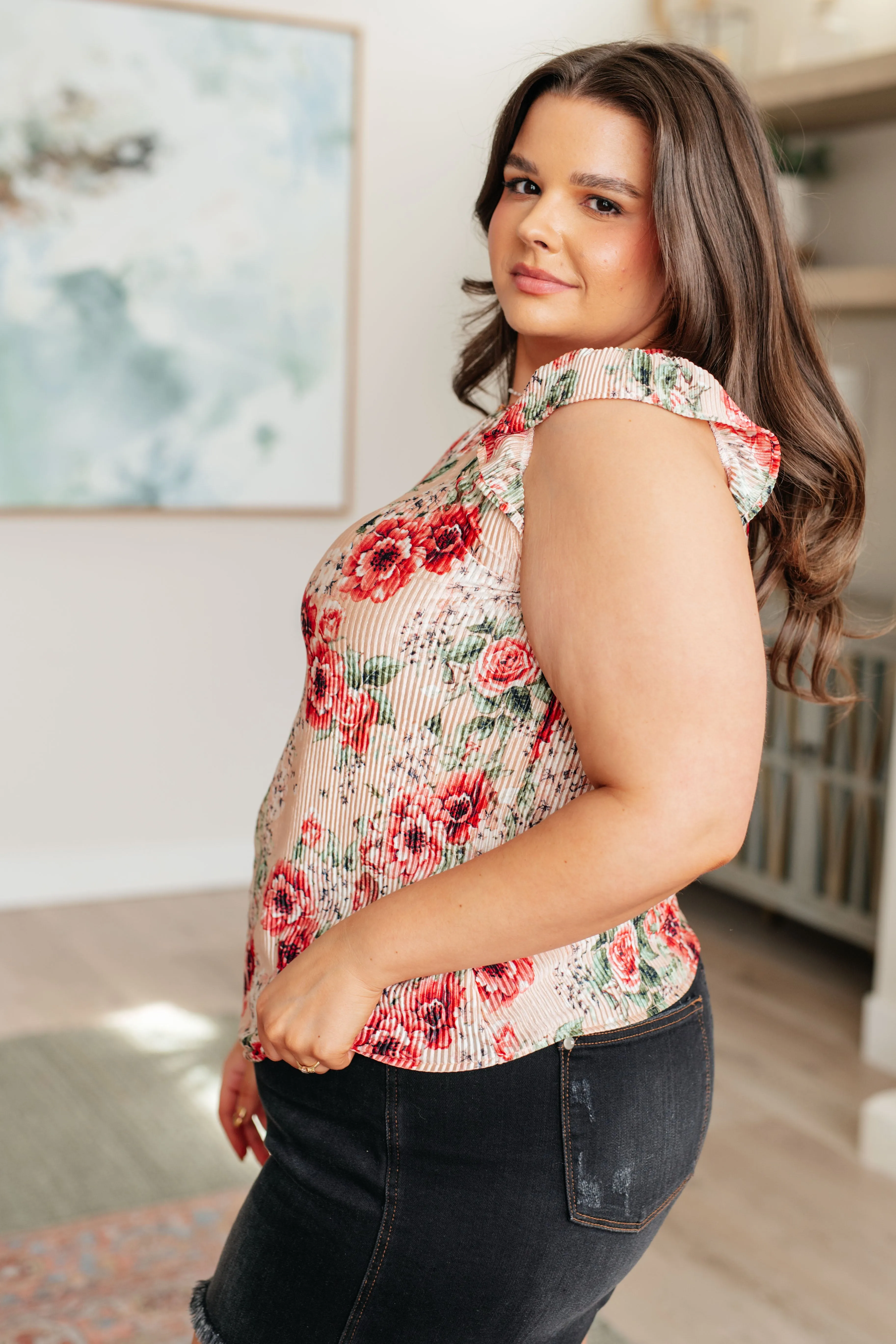 Making Me Blush Floral Top - 4/25