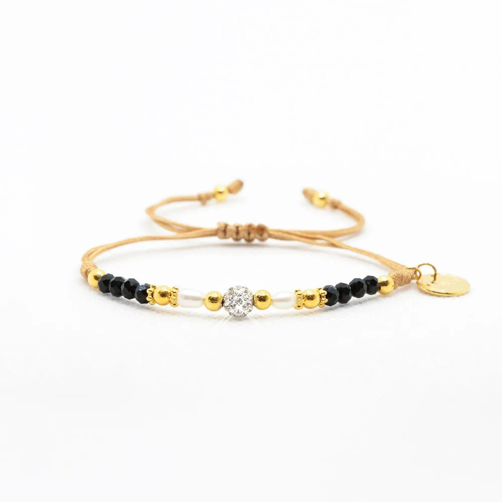 M&D Crystal Black Orchid Bracelet