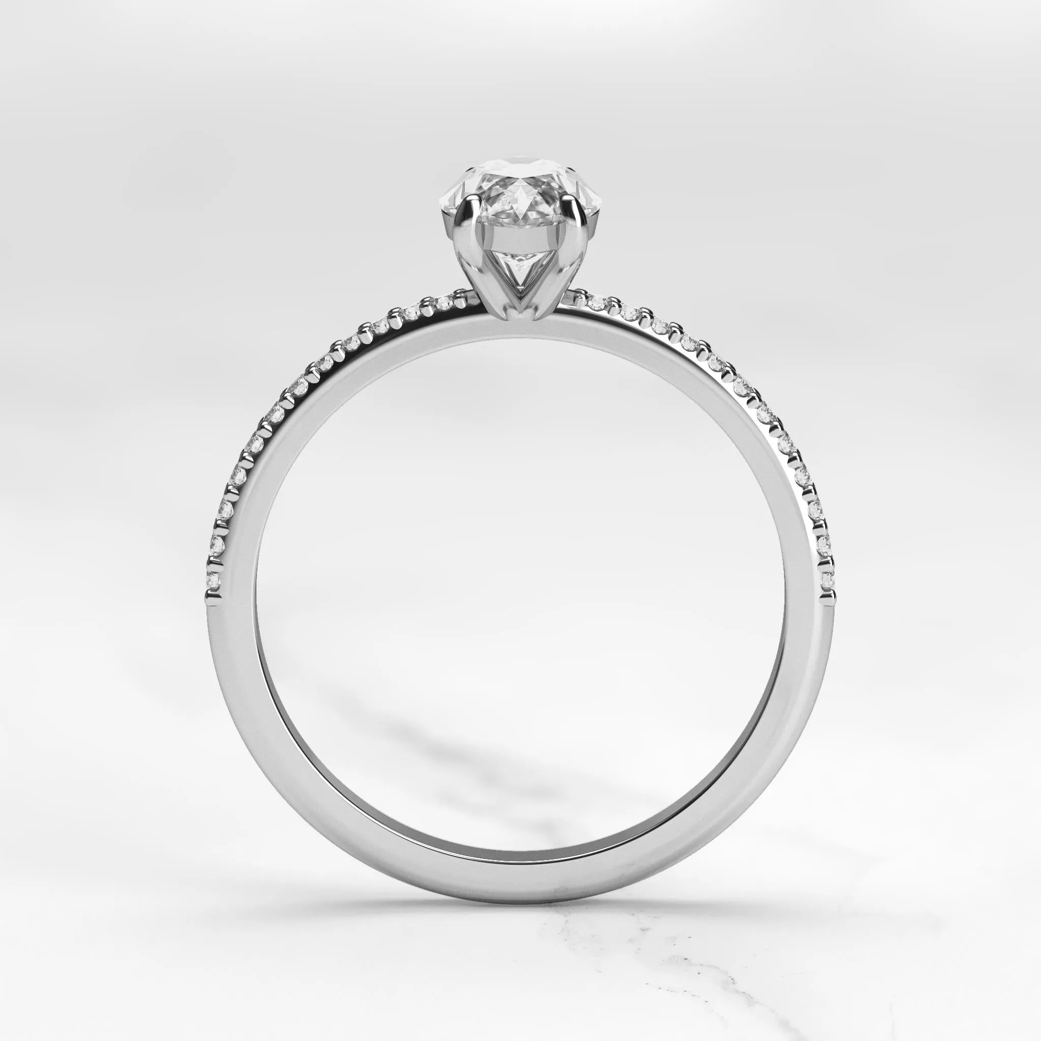 Marquise Half Pave Diamond Ring