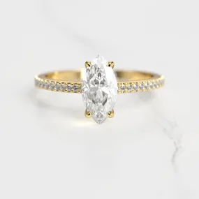 Marquise Half Pave Diamond Ring