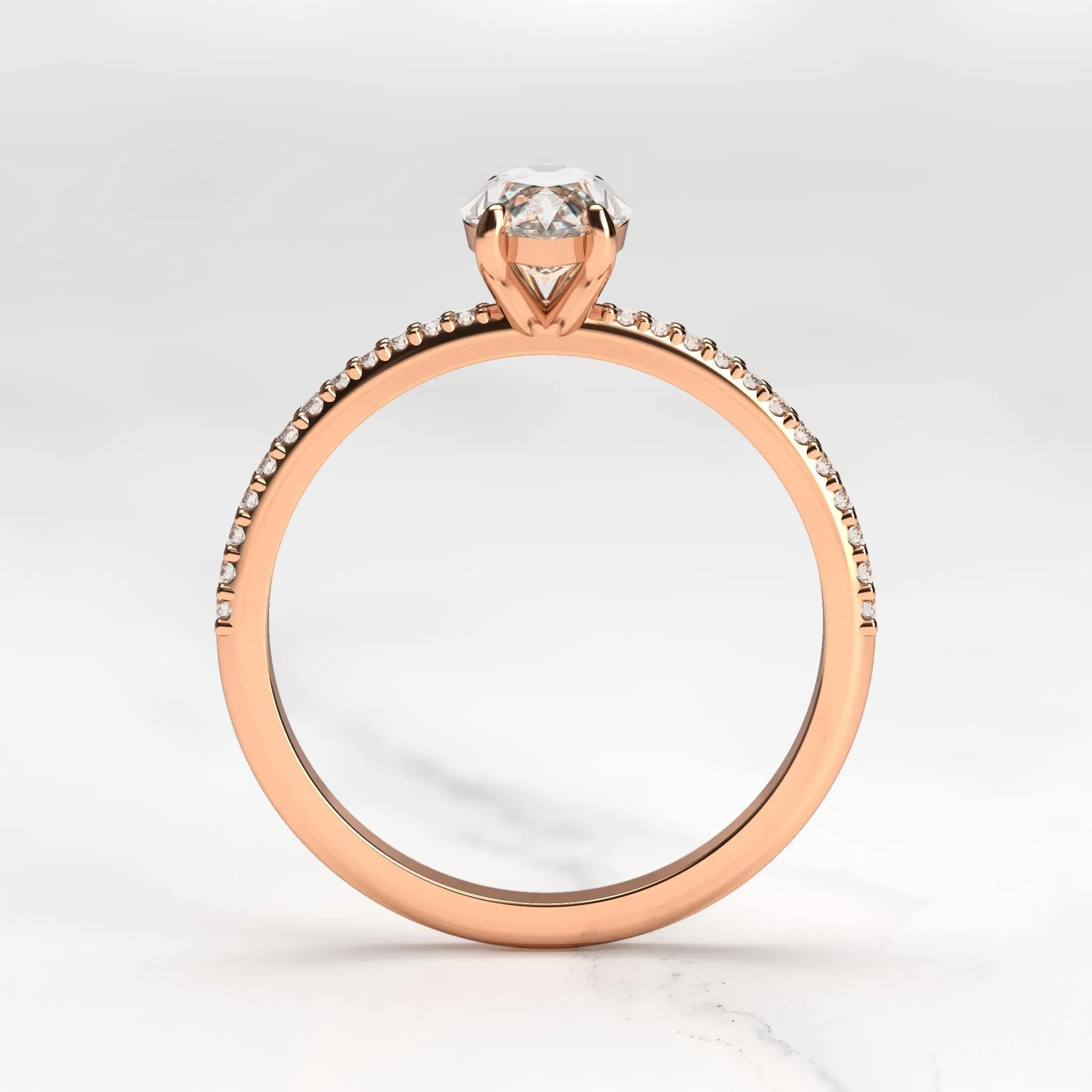 Marquise Half Pave Diamond Ring