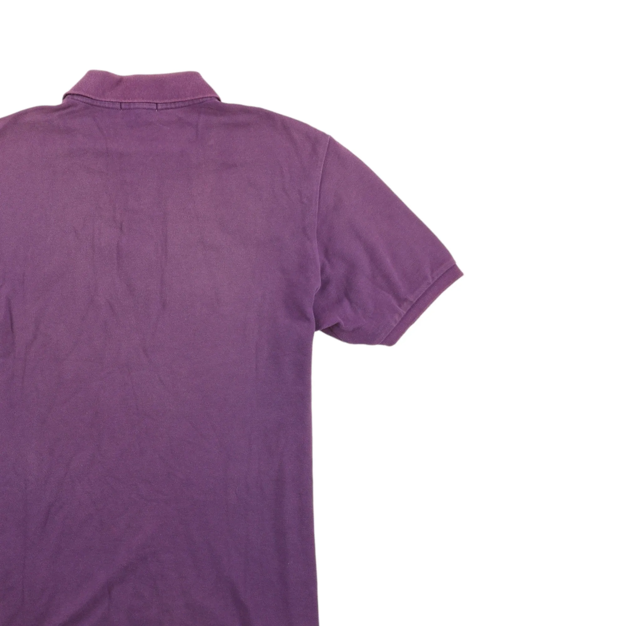 Men's Embroidered Logo Polo Shirt Purple Size M