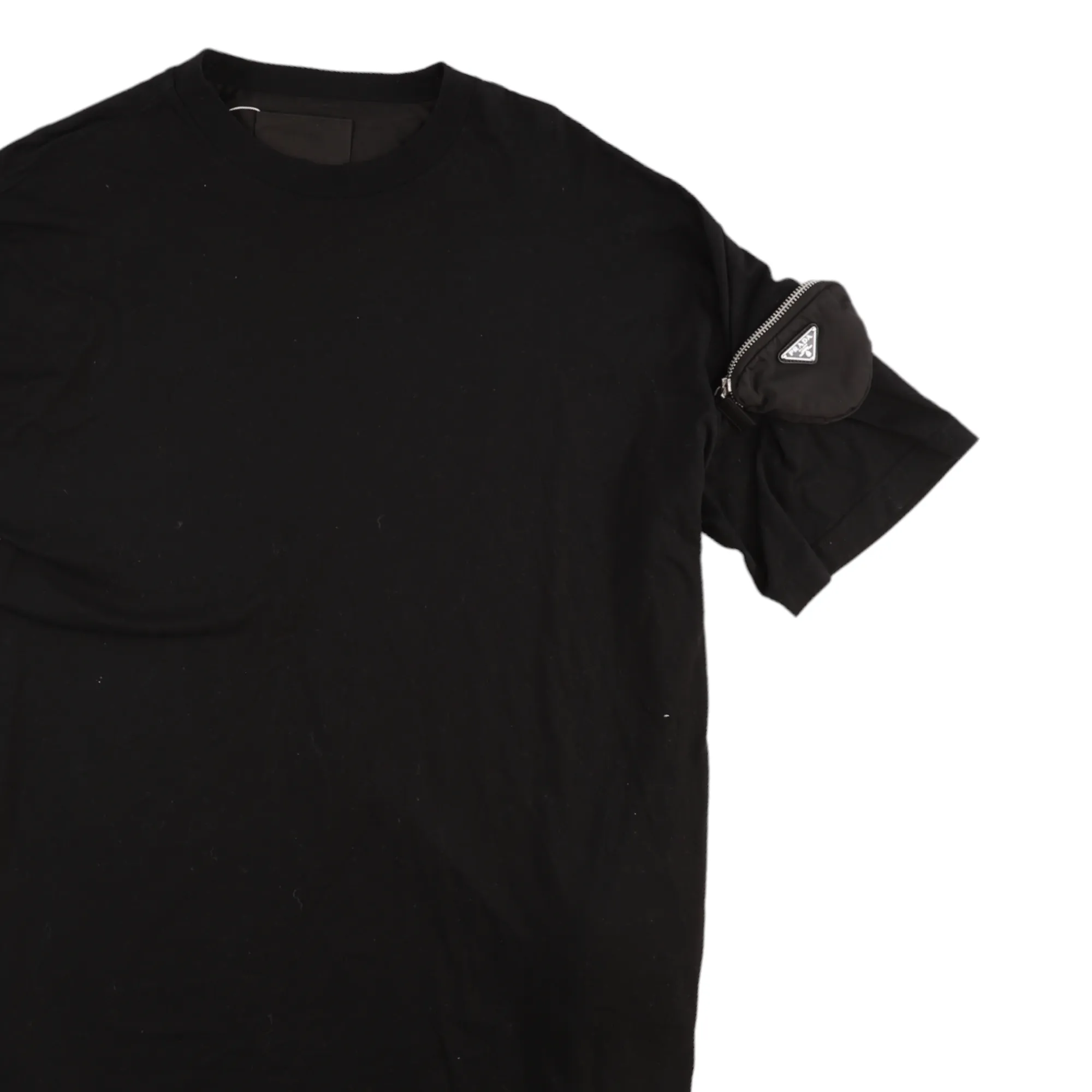 Men's Oversized Arm Pocket T-Shirt Black Size M