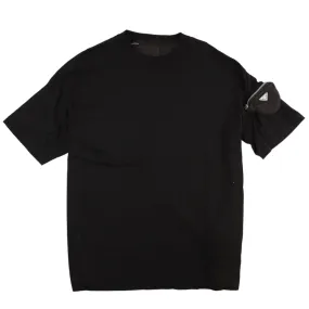 Men's Oversized Arm Pocket T-Shirt Black Size M