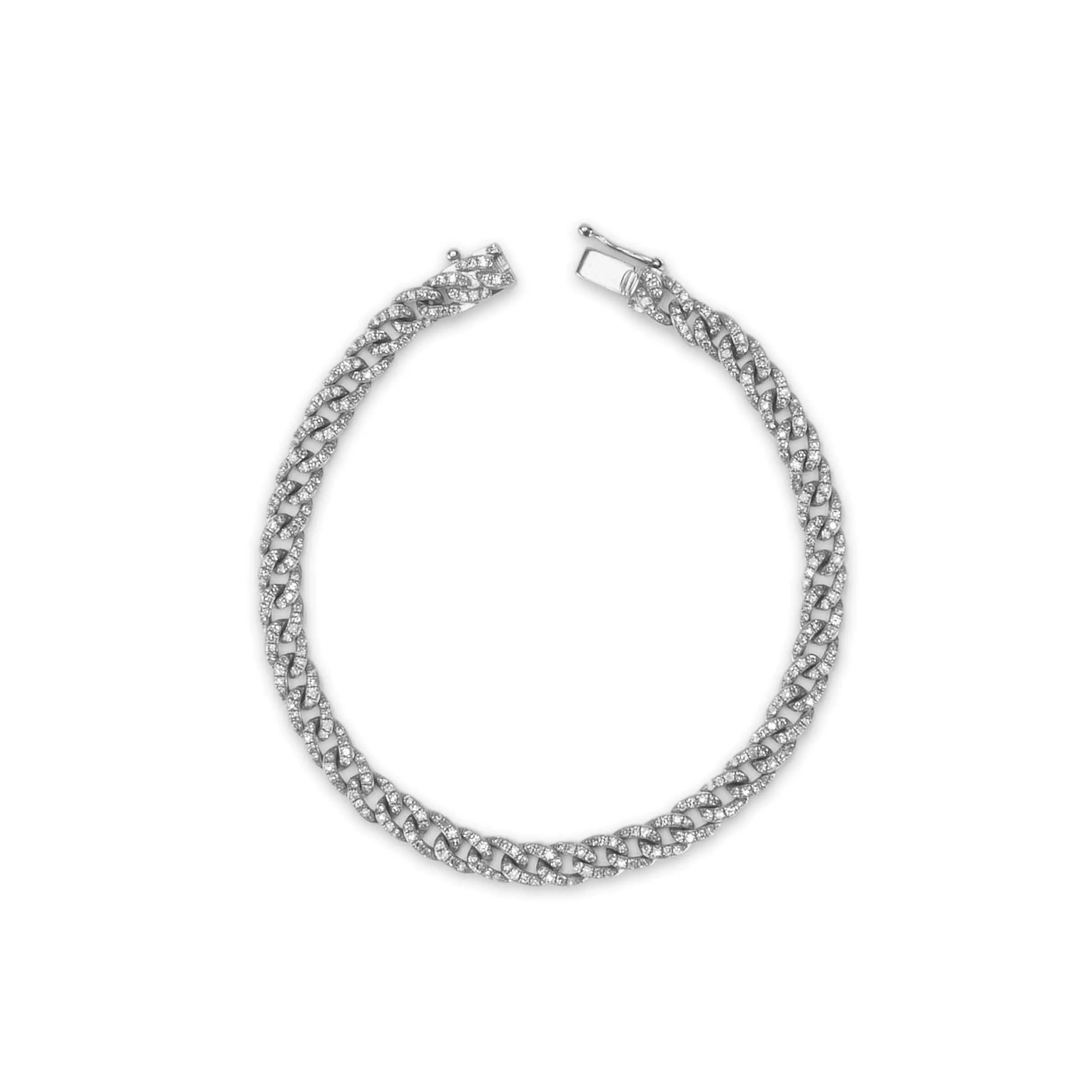 Mini 14K Gold & Micro-Pave Diamonds Cuban Chain Bracelet Signature Piece