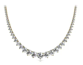 MIST 25 Carat Diamond Rivera Graduated Necklace in 18K Yellow Gold 3 prong set  G Color SI1 Clarity BY MIKE NEKTA