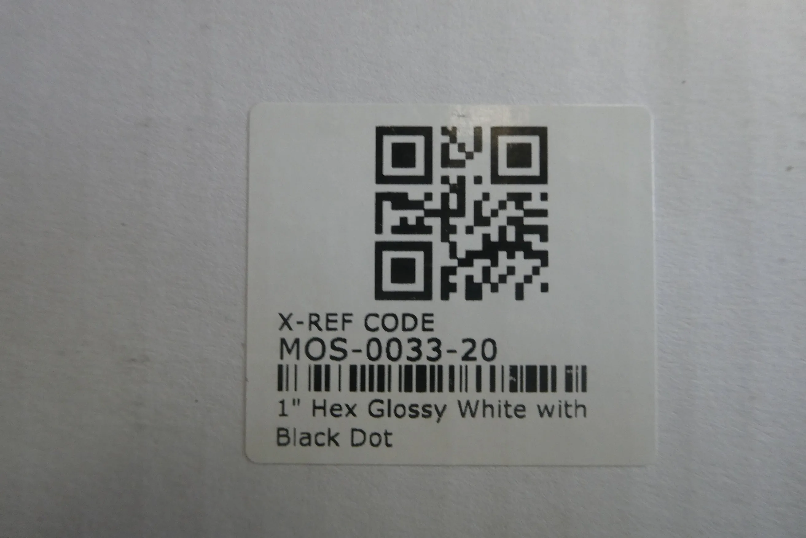 Mosaic Tile 1" White Hex with Black Dot - New in Box!