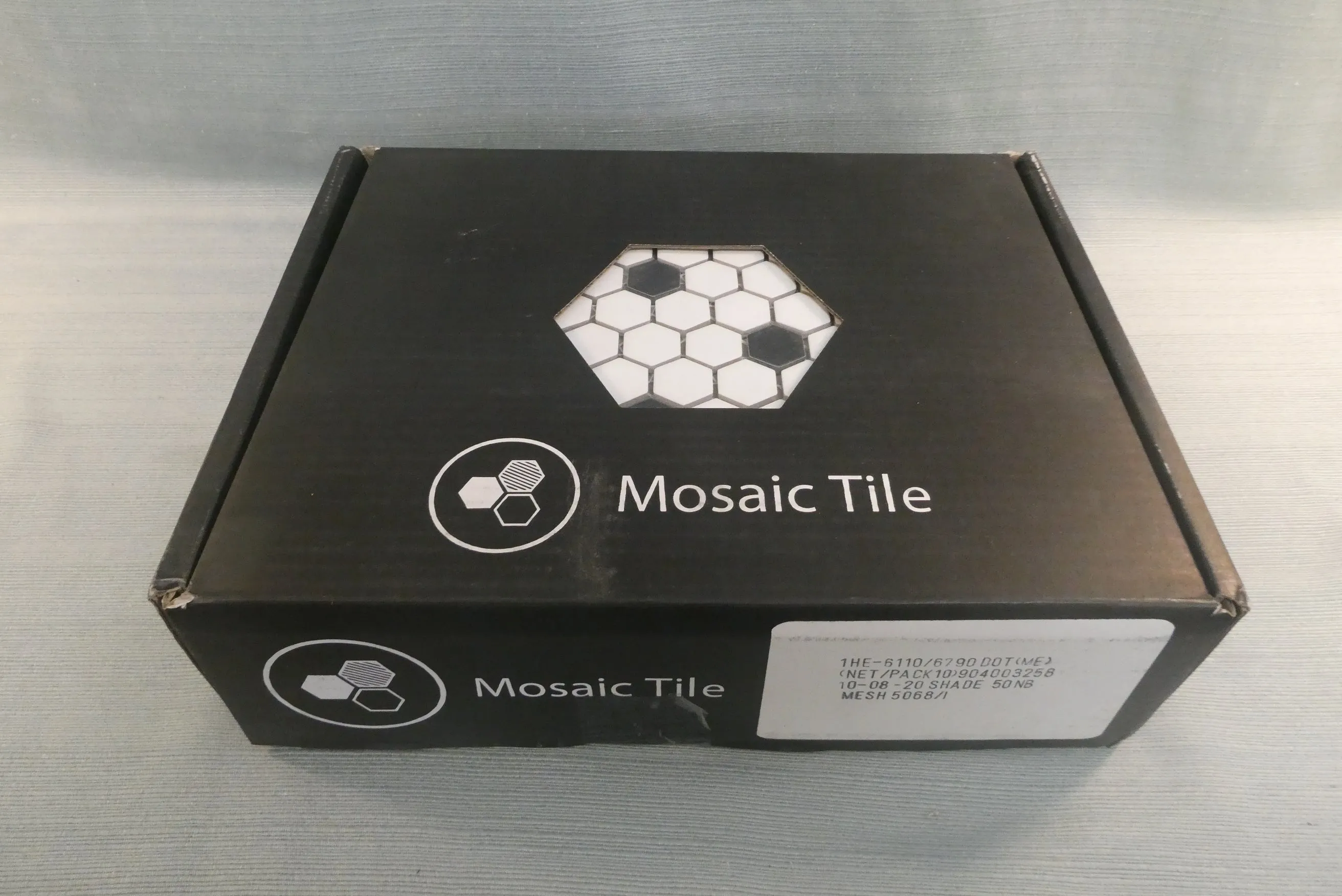 Mosaic Tile 1" White Hex with Black Dot - New in Box!