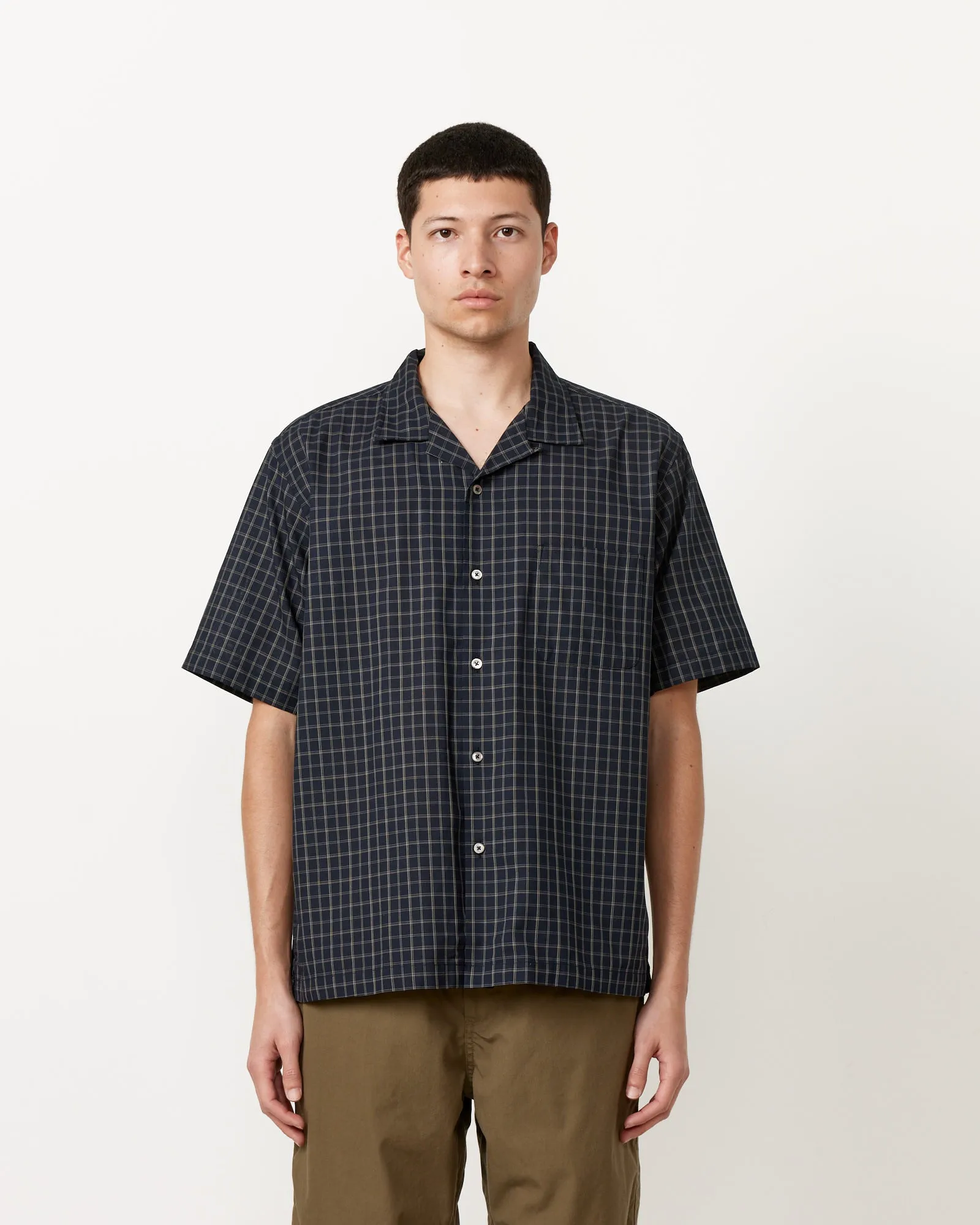 Panama Plaid Shirt in Navy