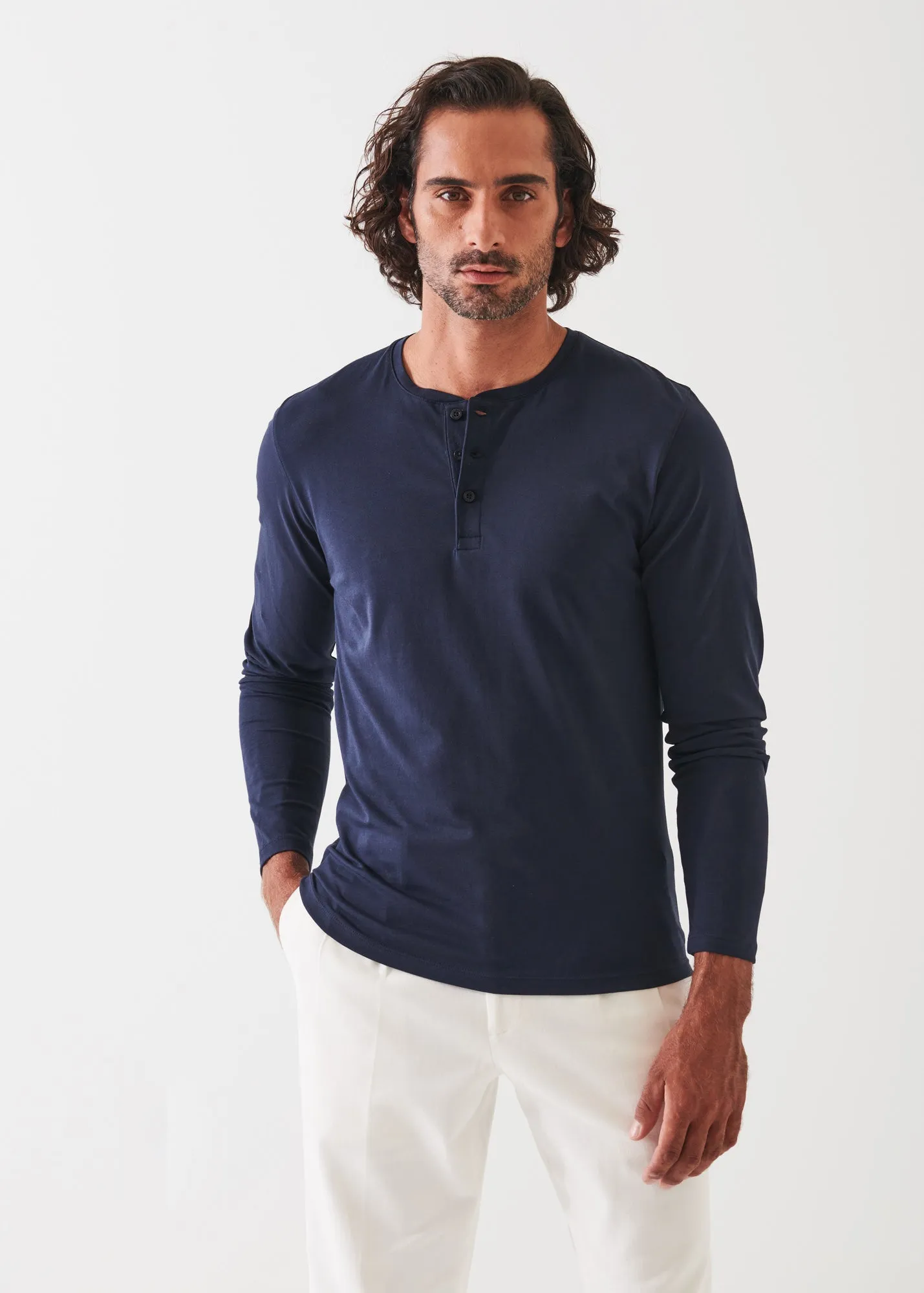 PIMA COTTON STRETCH HENLEY