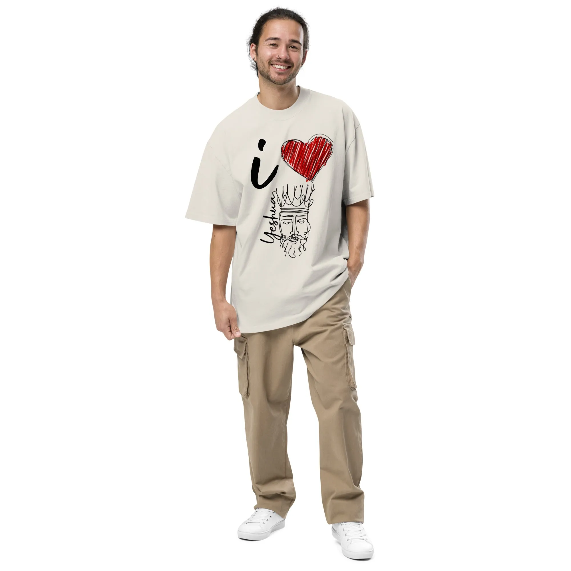 "I Love" Oversized faded t-shirt