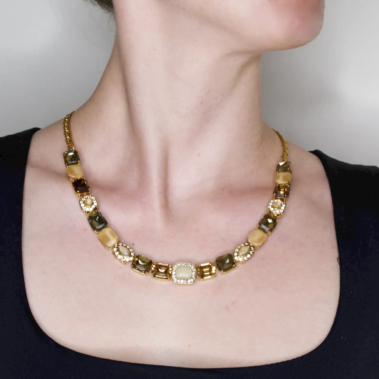 Regal Gold Gemstone Empress Necklace by AMARO