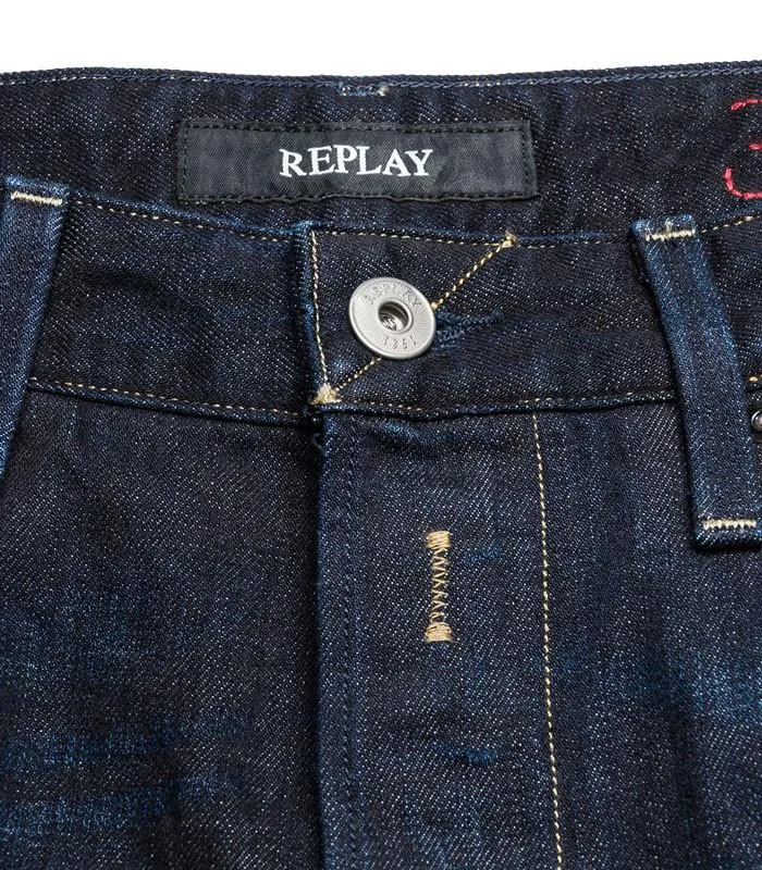 Replay Waitom Regular Slim-Fit Jeans - Medium Wash-Deep Blue