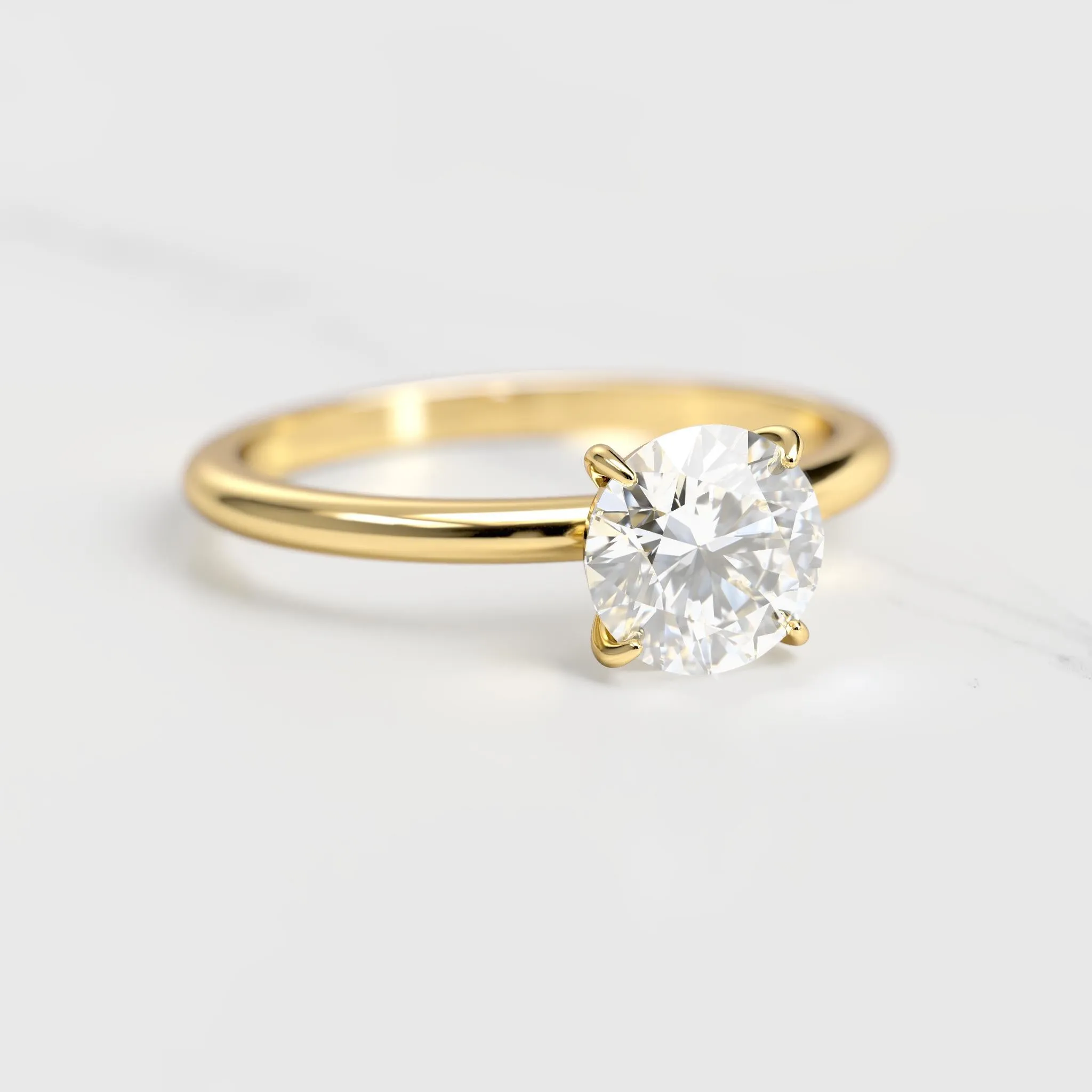 Round Tapered Solitaire Diamond Ring