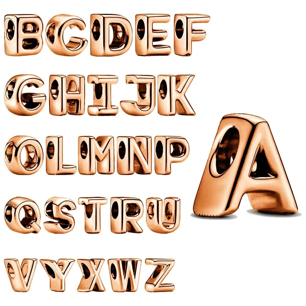 Silver Sterling Alphabet Stylish Charm DIY Jewelry