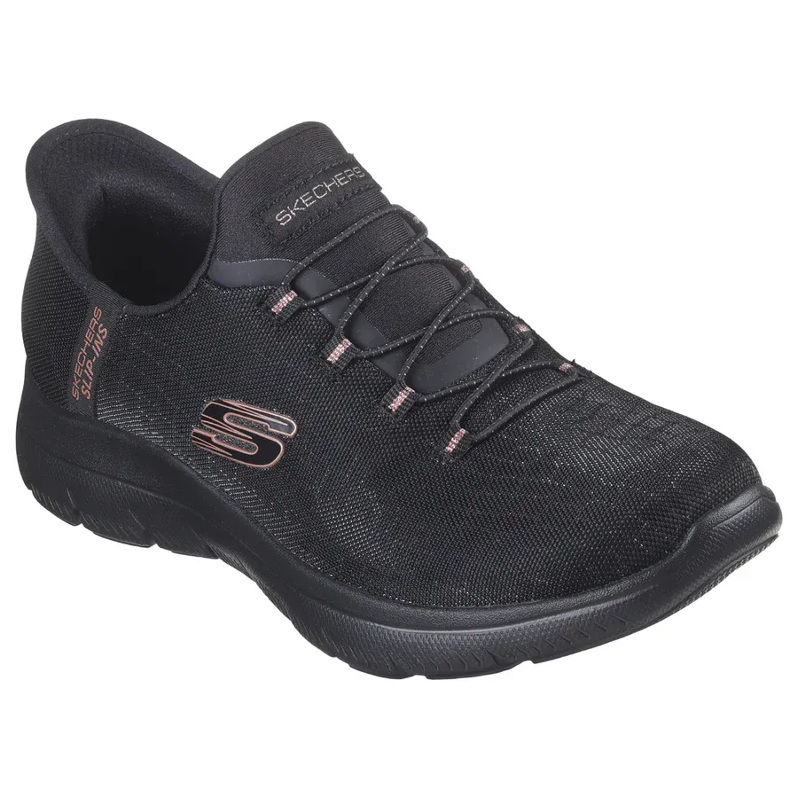 Skechers Slip-ins®: Summits – Classy Night Women's Black Sparkle Mesh Trainers