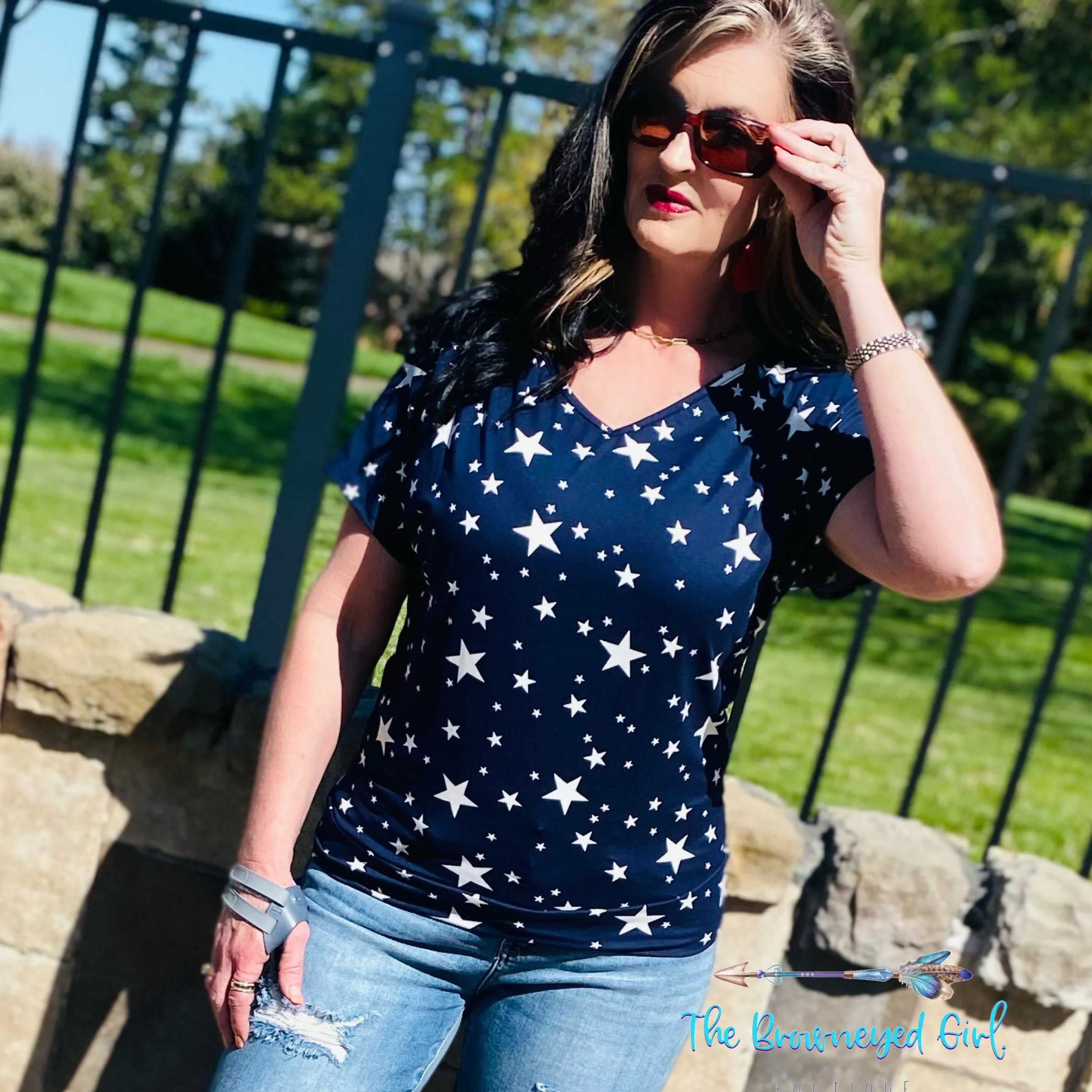 Star Bright Navy Top