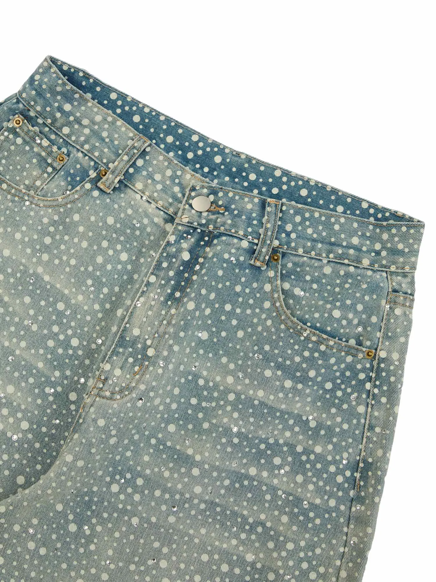 Thesupermade Hot Diamond Spotted Star Baggy Jeans