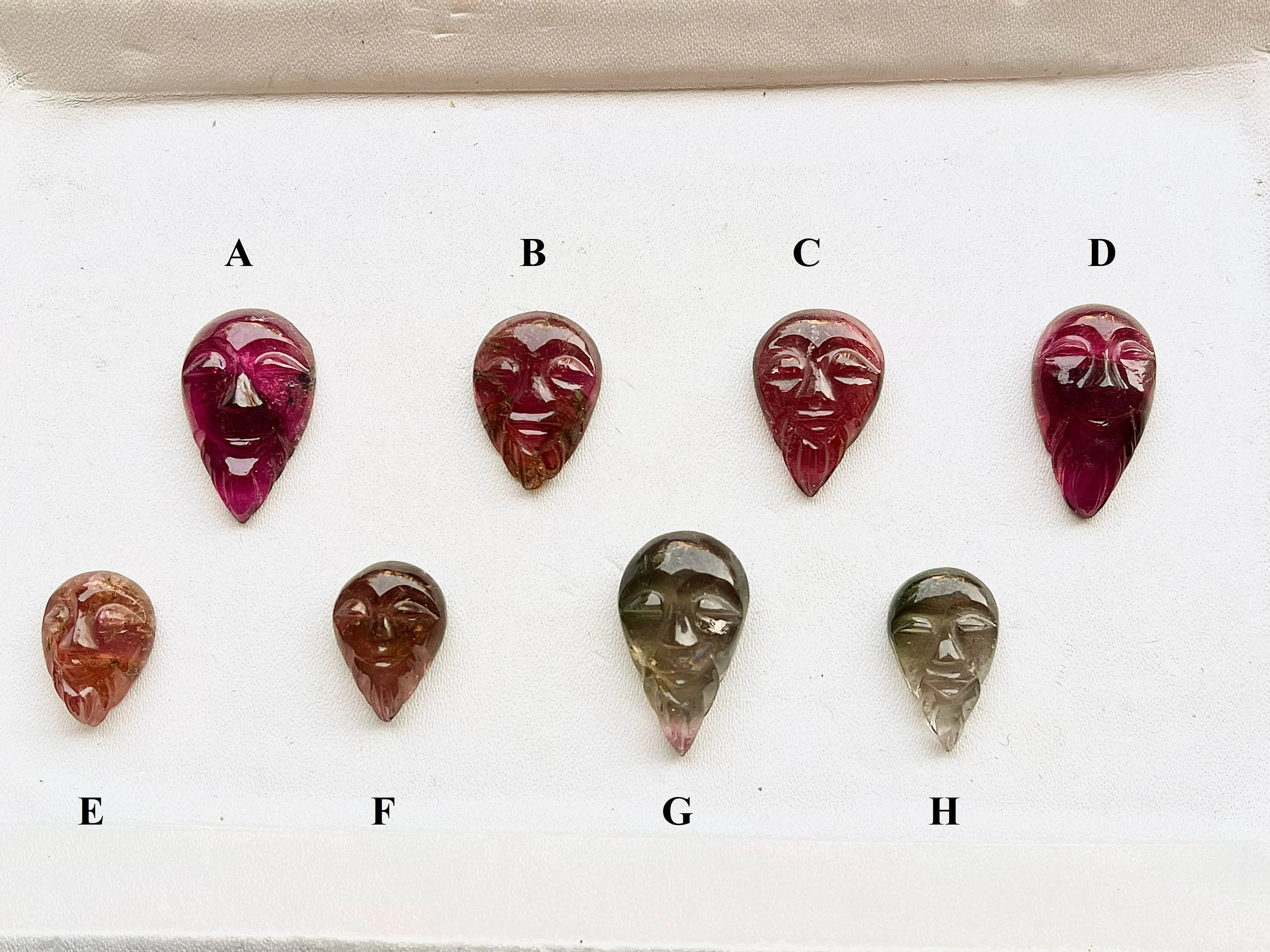 Tourmaline Carvings Set 17