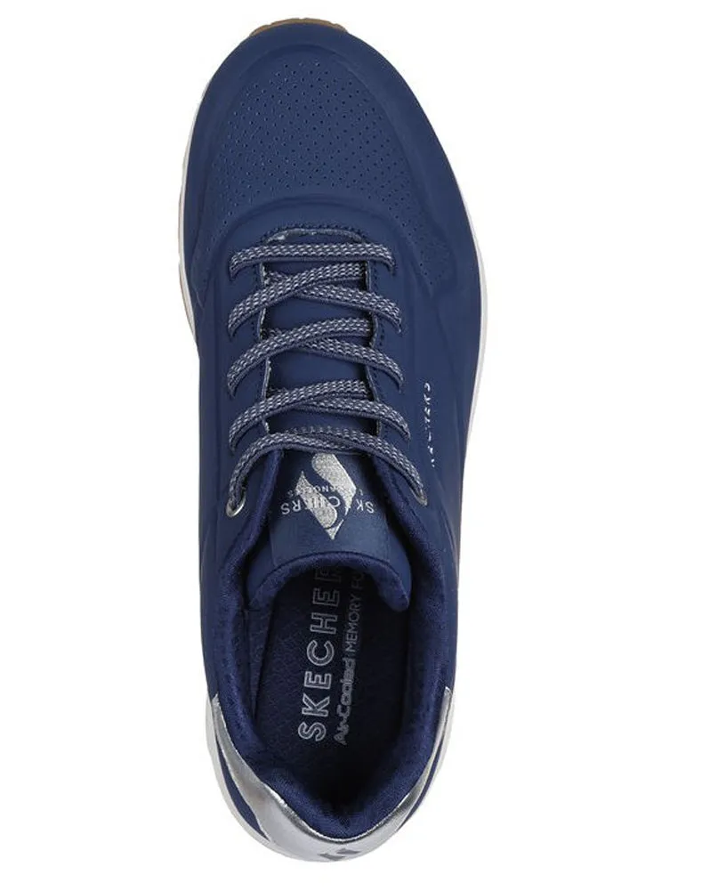 Uno-Shimmer Away in Navy/Silver by Skechers