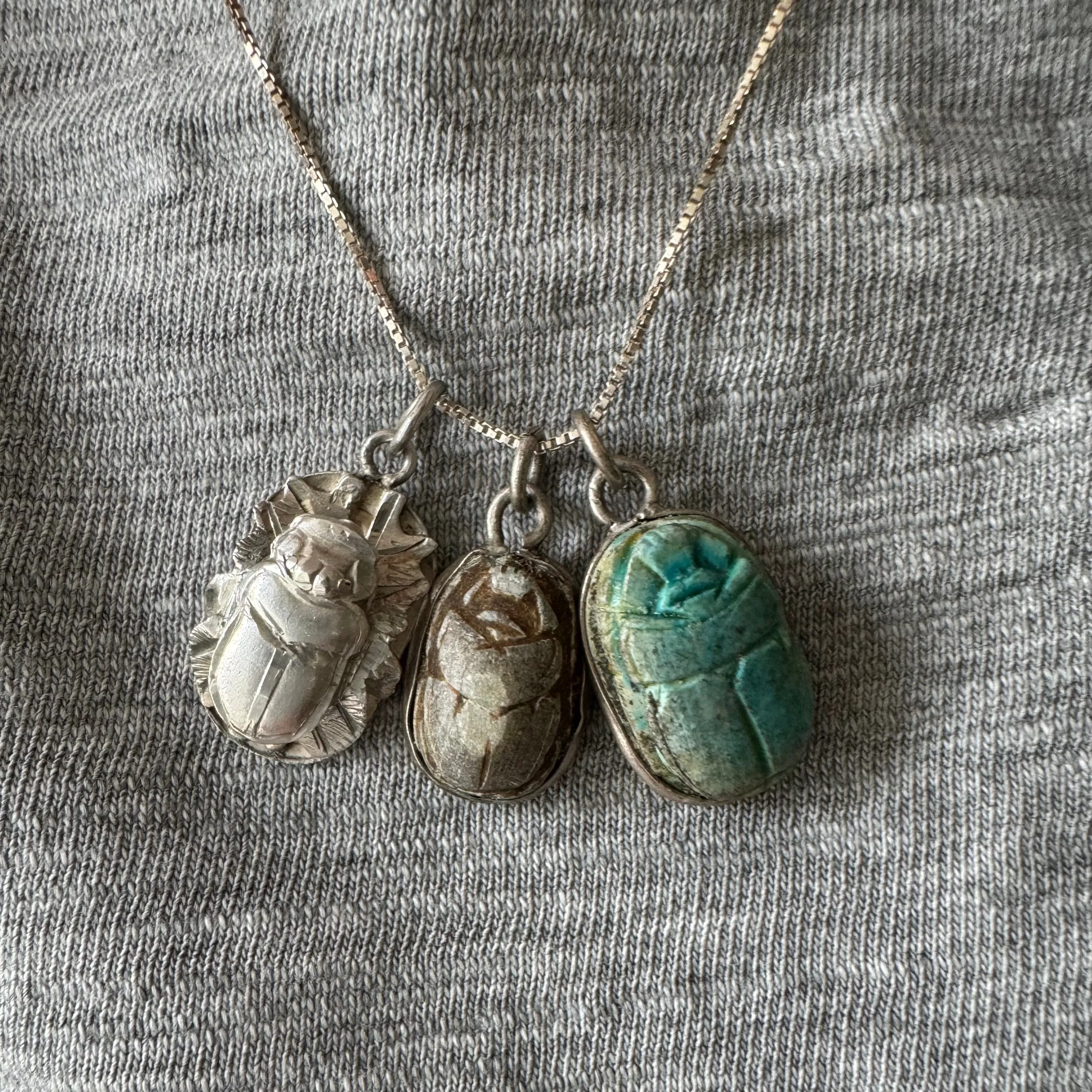 V I N T A G E // shop by style / 800 silver Egyptian scarabs / pendants