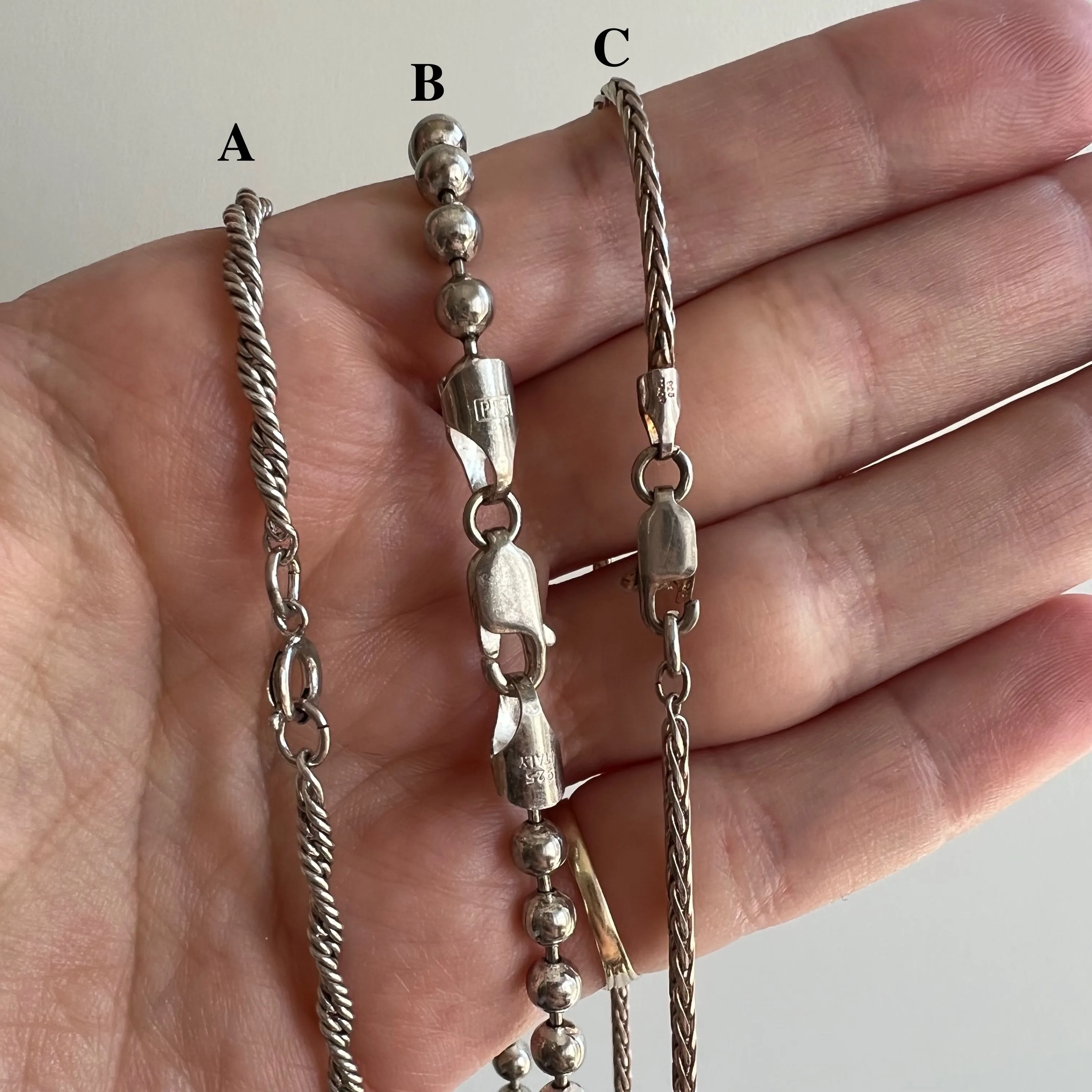 V I N T A G E // sterling silver shorter 15.5 - 20 pendant chains by price / $88 each