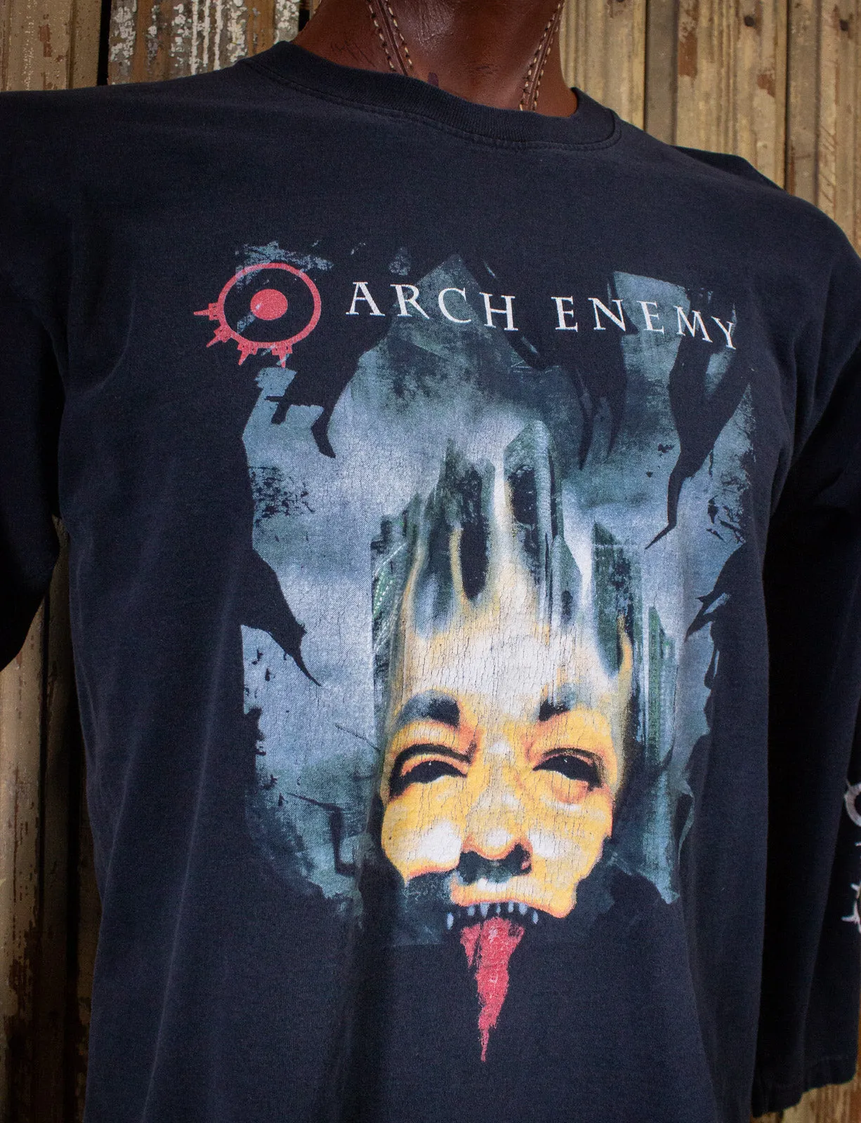 Vintage Arch Enemy Long Sleeve Concert T Shirt 90s Black Large